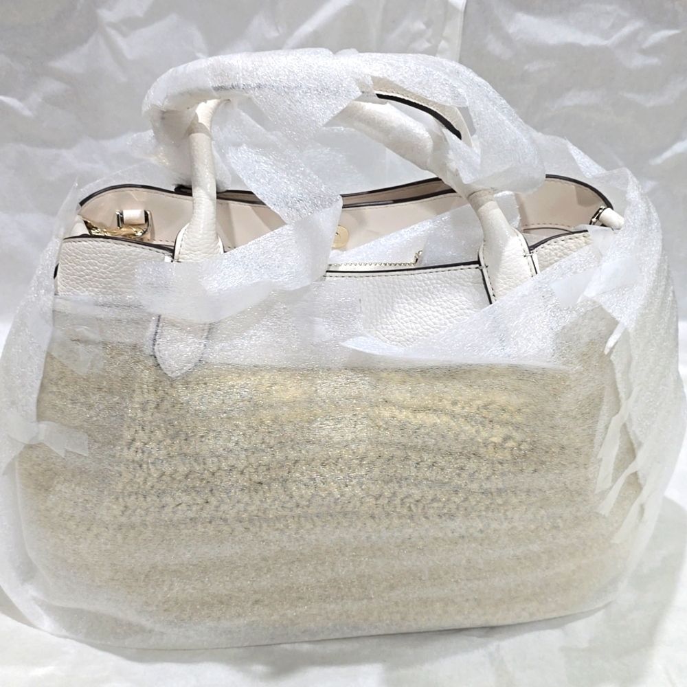 Kate Spade Dumpling Straw Large Satchel, Parchment Multi - Picture 7 of 8